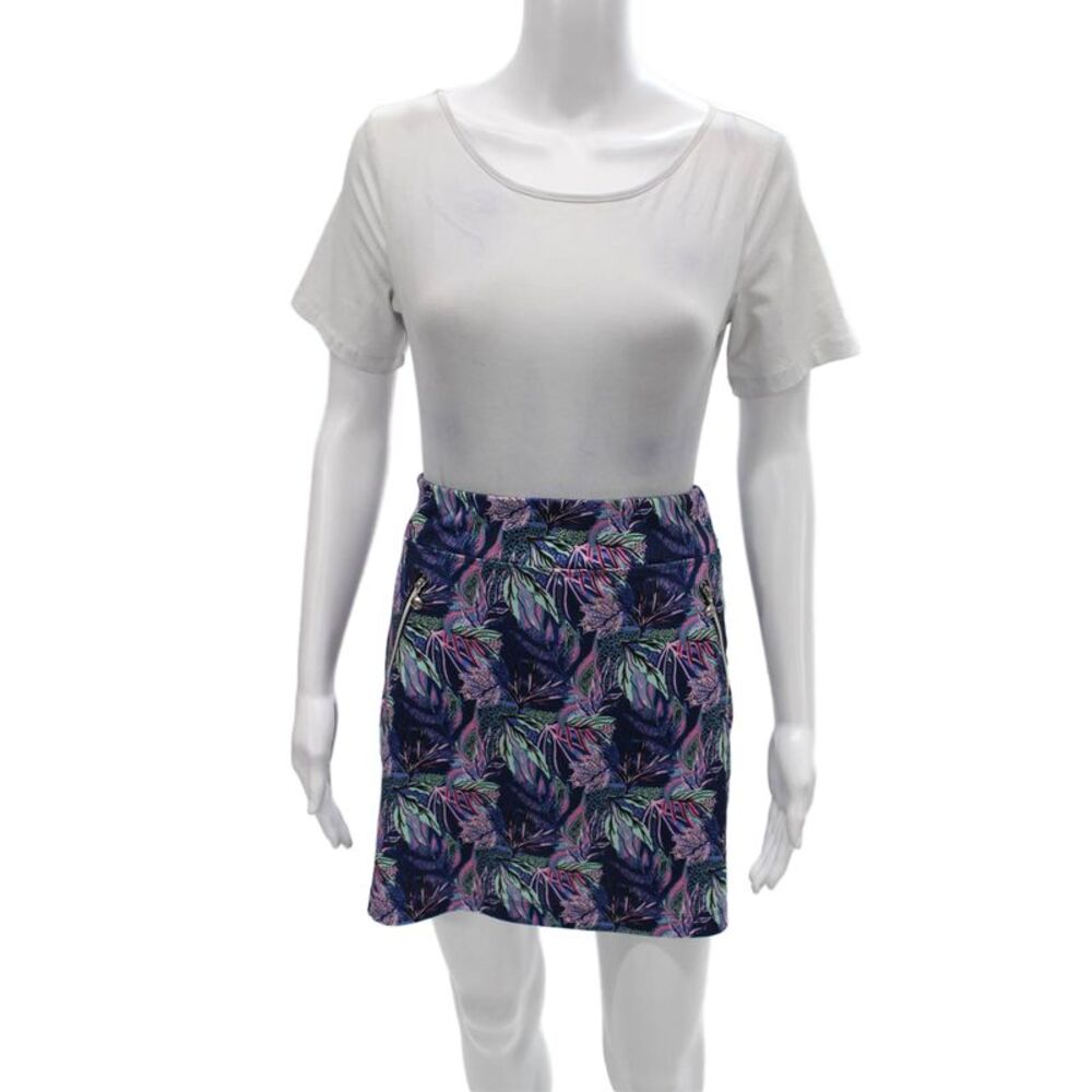 Daily Sports Womens Purple Plant Print Polyester Blend Skort Knee Length Size S